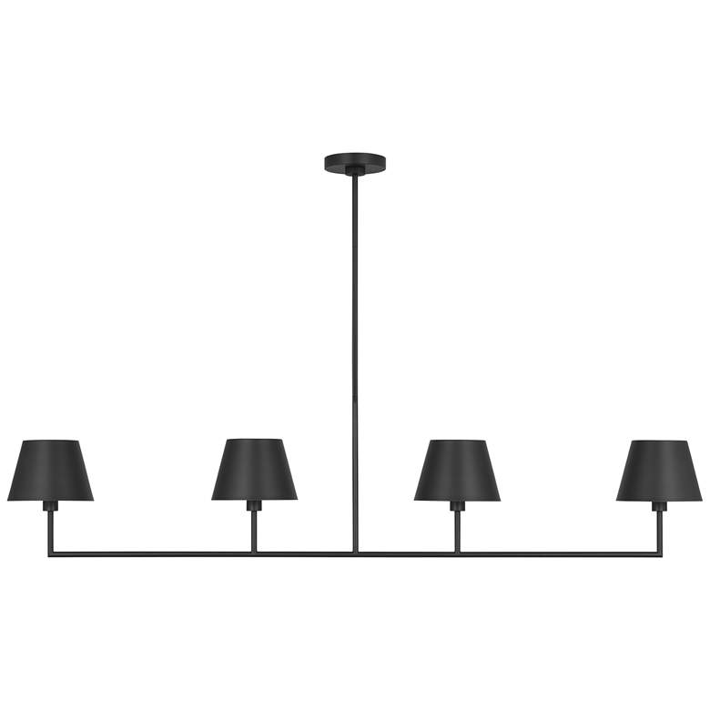Image 1 Visual Comfort Studio Ender Large Linear Chandelier A19 56" Black