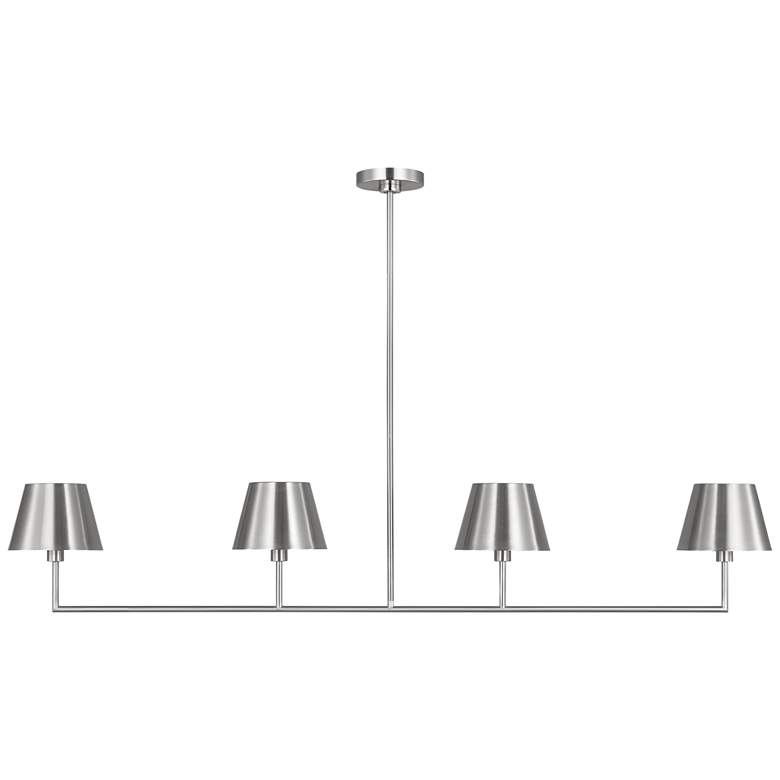 Image 1 Visual Comfort Studio Ender LRG Linear Chandelier A19 56" Brushed Nickel