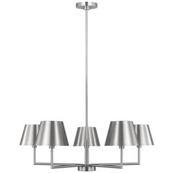 Visual Comfort Studio  Ender Medium Chandelier  A19  32.62"  Brushed Nickel