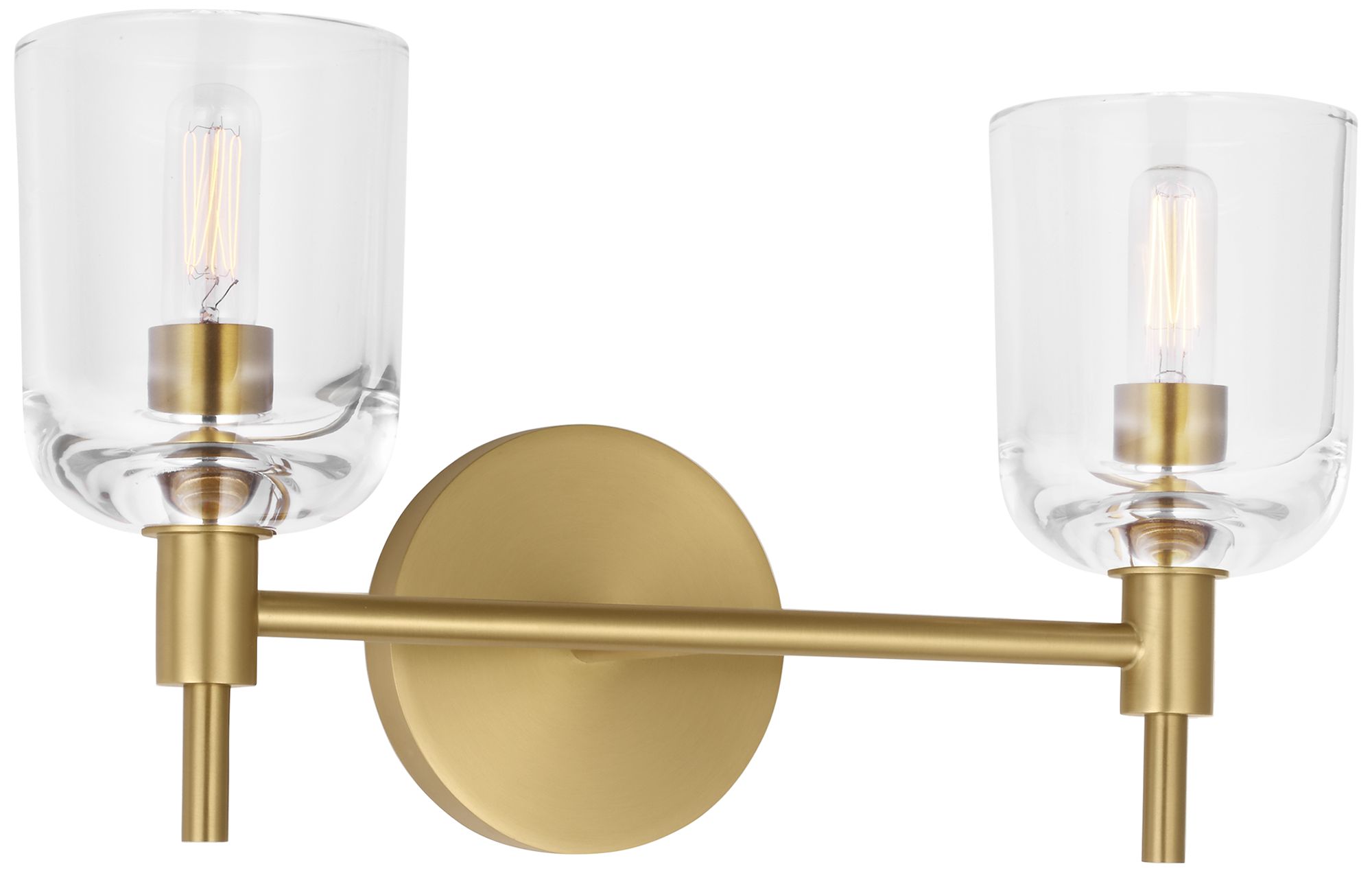 Visual Comfort Studio  Hartley 2 - Light Vanity  T6  15"  Burnished Brass