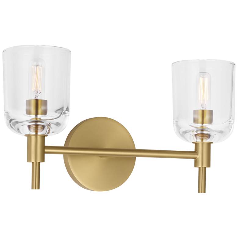 Image 1 Visual Comfort Studio Hartley 2 - Light Vanity T6 15" Burnished Brass