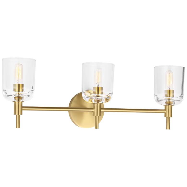 Image 1 Visual Comfort Studio Hartley 3 - Light Vanity T6 24" Burnished Brass