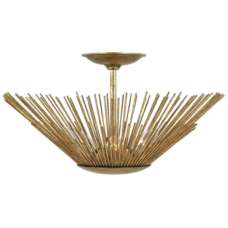 Image 1 Visual Comfort Studio Helios Antique Gild Ceiling 3 Candelabra Torpedo 60w