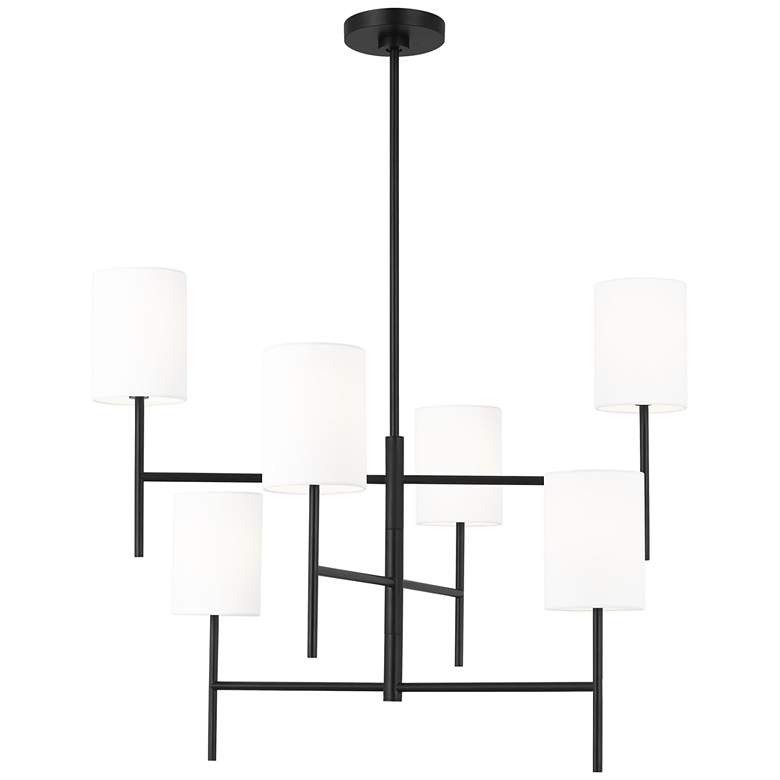 Image 1 Visual Comfort Studio Key Large Chandelier Torpedo 32" Black