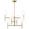 Visual Comfort Studio Key Large Chandelier Torpedo 32" Burnished Brass