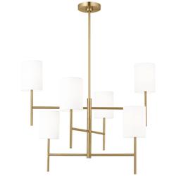 Visual Comfort Studio  Key Large Chandelier  Torpedo  32"  Burnished Brass