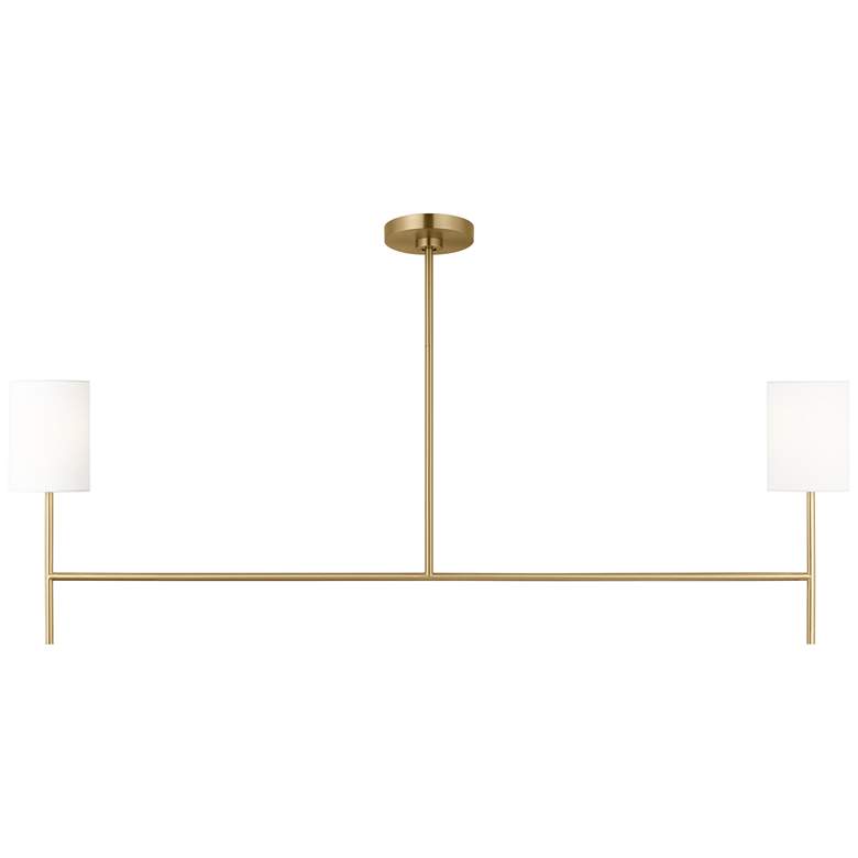 Image 1 Visual Comfort Studio Key Med Linear Chandelier B10 5.5" Burnished Brass