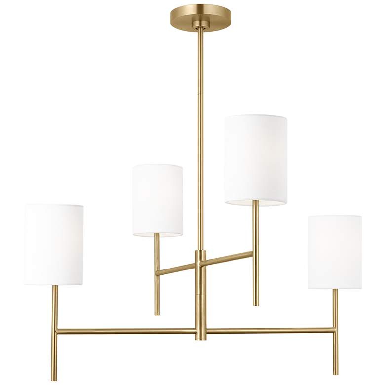 Image 1 Visual Comfort Studio Key Medium Chandelier B10 32" Burnished Brass