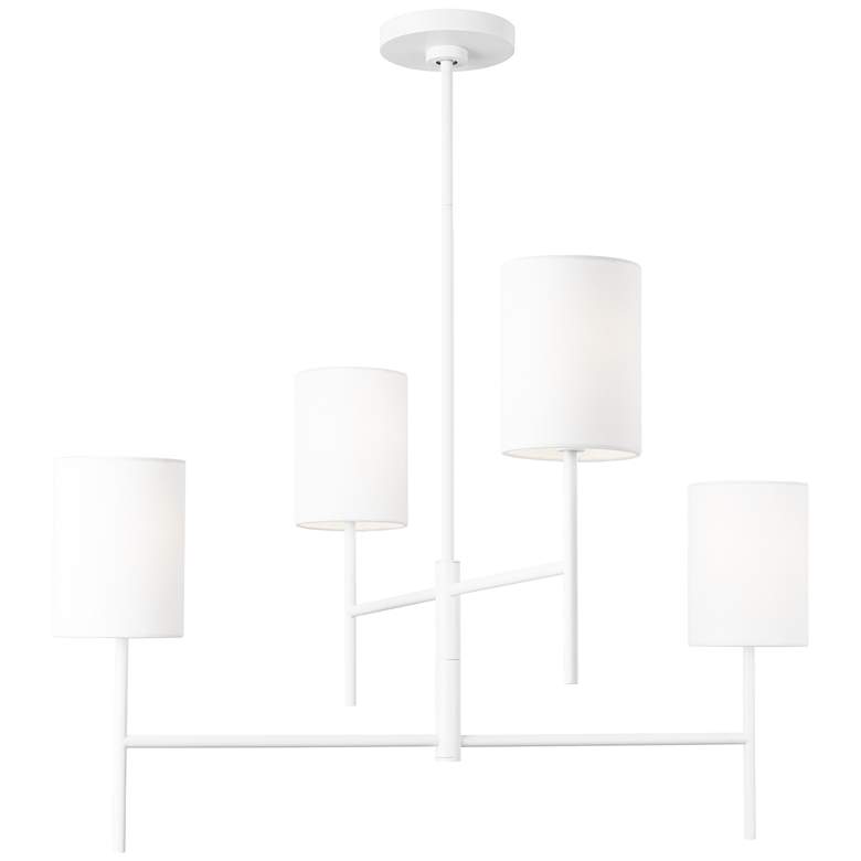 Image 1 Visual Comfort Studio Key Medium Chandelier Torpedo 32" White