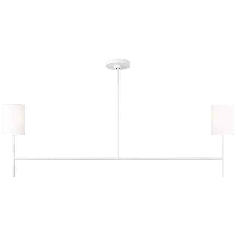 Image 1 Visual Comfort Studio Key Medium Linear Chandelier B10 5.5" White