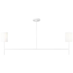 Visual Comfort Studio  Key Medium Linear Chandelier  B10  5.5"   White