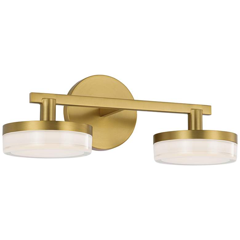 Image 1 Visual Comfort Studio Khan 2 - Light Vanity Array 14" Burnished Brass