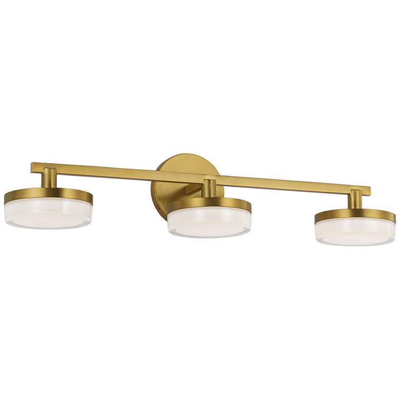 Image 1 Visual Comfort Studio Khan 3 - Light Vanity Array 24" Burnished Brass