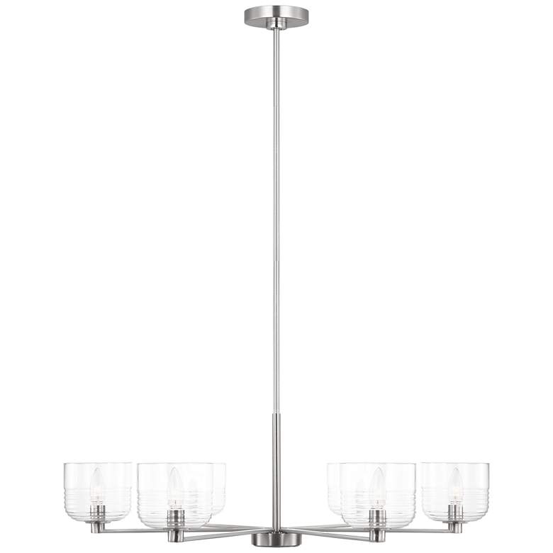 Image 1 Visual Comfort Studio Lochdale Large Chandelier A19 33.87" Brushed Nickel