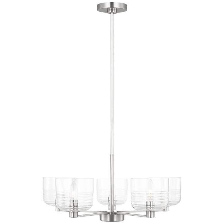 Image 1 Visual Comfort Studio Lochdale Medium Chandelier A19 24" Brushed Nickel