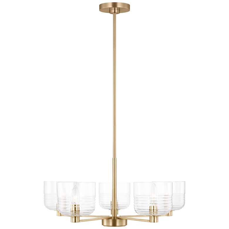 Image 1 Visual Comfort Studio Lochdale Medium Chandelier A19 24" Satin Brass