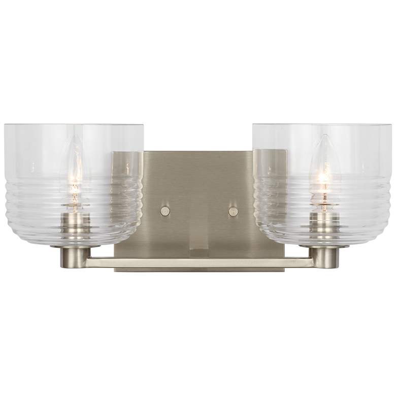 Image 1 Visual Comfort Studio Lochdale Medium Vanity A19 14.75" Brushed Nickel