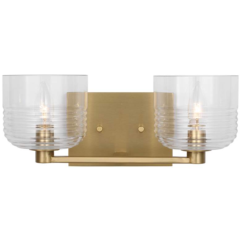 Image 1 Visual Comfort Studio Lochdale Medium Vanity A19 14.75" Satin Brass