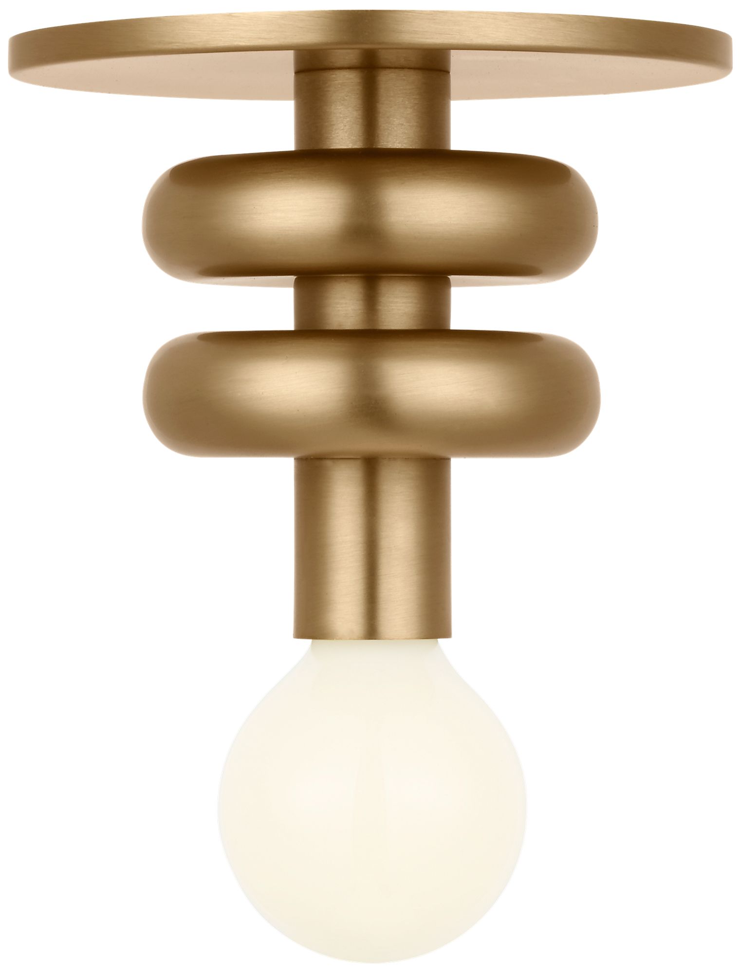 Image 2 Visual Comfort Studio  Malcolm 4" Solitaire Flush  E12    Satin Brass more views