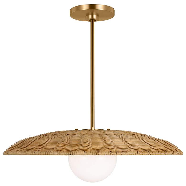 Image 1 Visual Comfort Studio Mari Burnished Brass Pendant 1 Candelabra Torpedo 60w