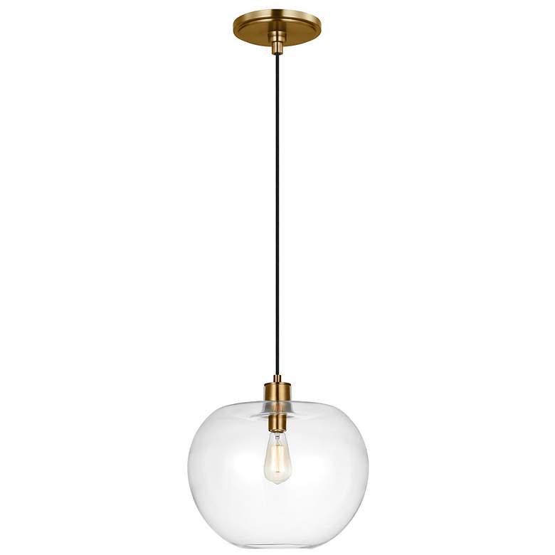 Image 1 Visual Comfort Studio Mela Burnished Brass Pendant 1 E26 Medium A19 60w