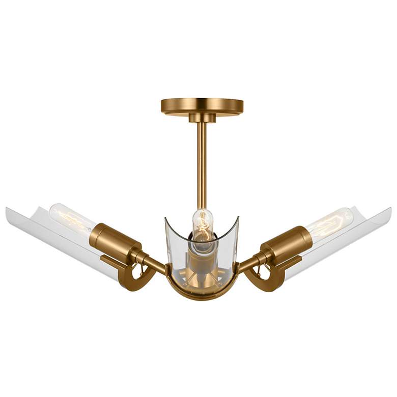 Image 1 Visual Comfort Studio Mezzo Burnished Brass Ceiling 3 E26 Medium T10 60w