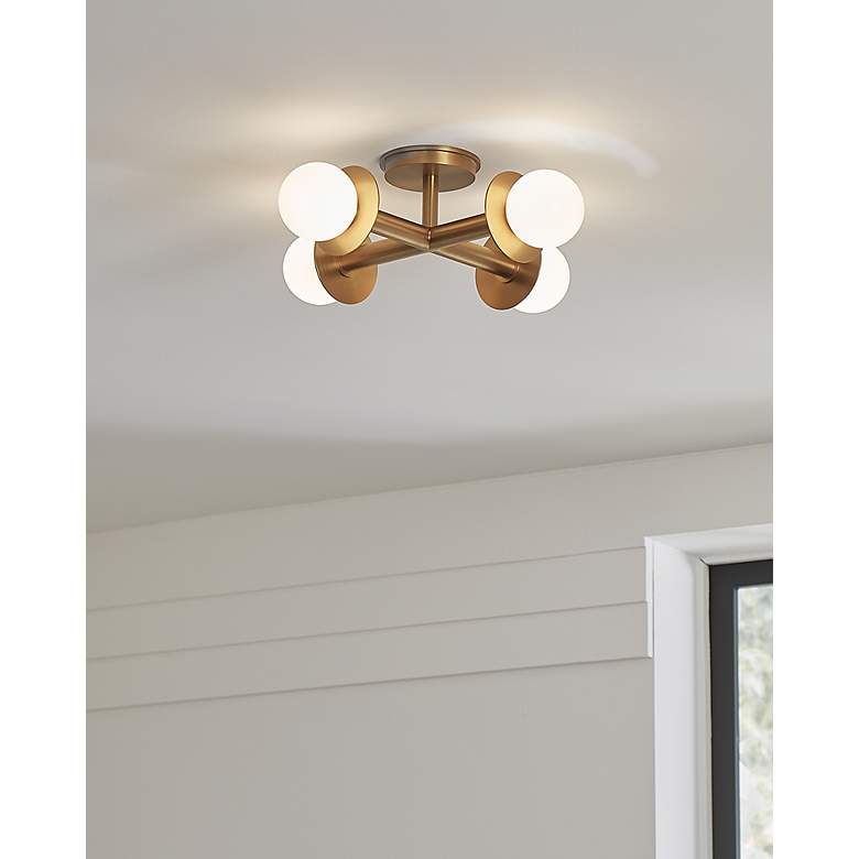 Image 4 Visual Comfort Studio Nodes 18" Wide Modern Brass Ceiling Light more views