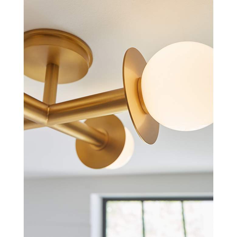 Image 6 Visual Comfort Studio Nodes 18" Wide Modern Brass Ceiling Light more views