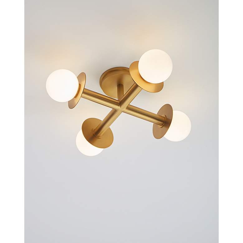 Image 7 Visual Comfort Studio Nodes 18" Wide Modern Brass Ceiling Light more views
