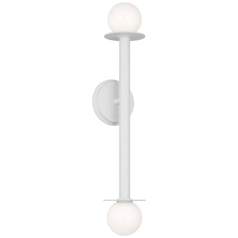 Image 1 Visual Comfort Studio Nodes Double Sconce T4 4.75" White
