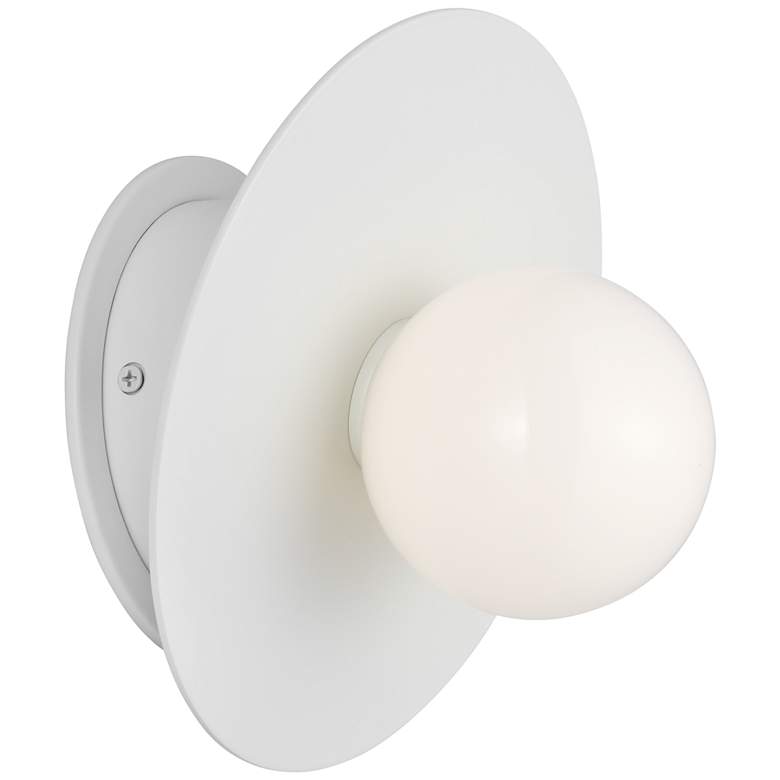 Image 1 Visual Comfort Studio Nodes Large Angled Sconce T4 8" White