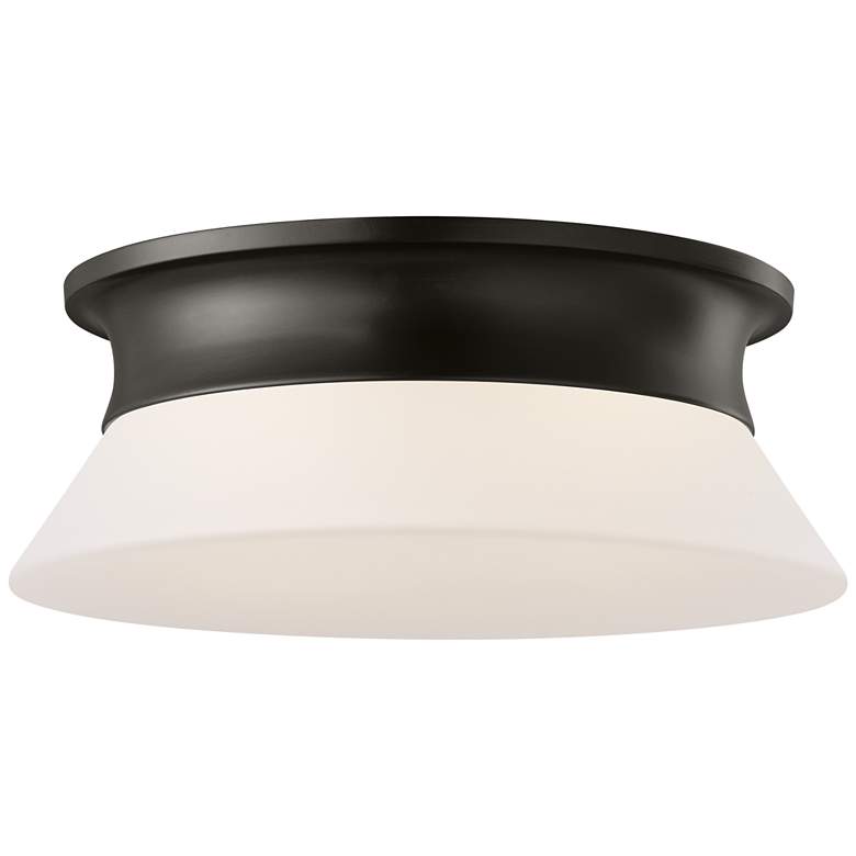 Image 1 Visual Comfort Studio Panos Medium Flush Mount A19 13.87" Aged Iron