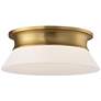 Visual Comfort Studio  Panos Medium Flush Mount A19 13.87" Burnished Brass