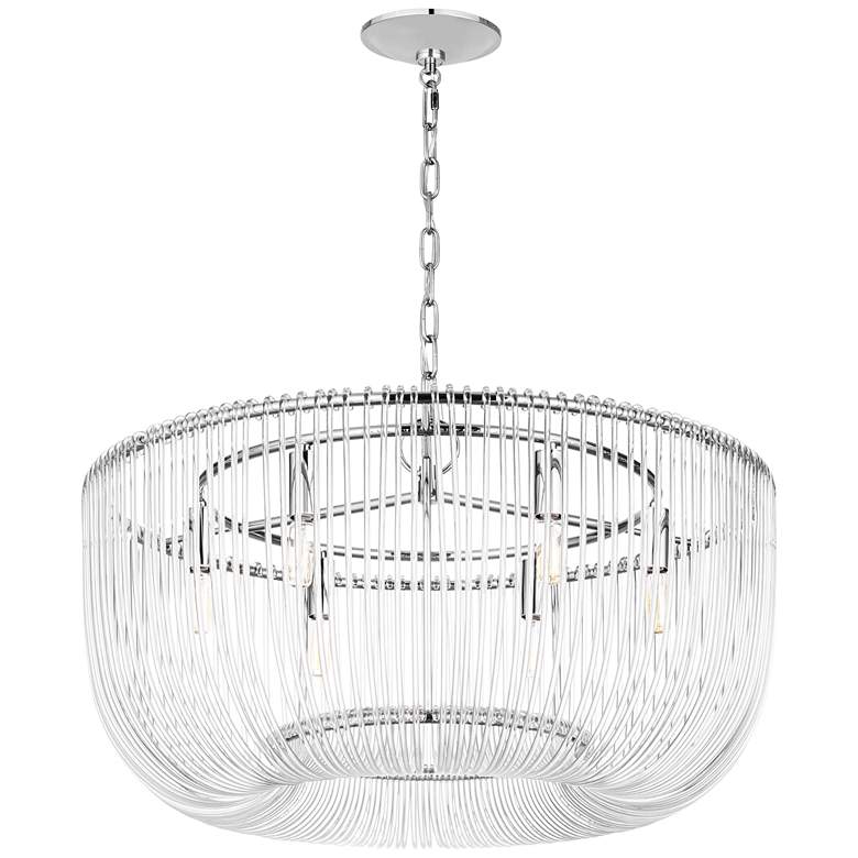 Image 1 Visual Comfort Studio Pierce Medium Pendant T8 28" Polished Nickel