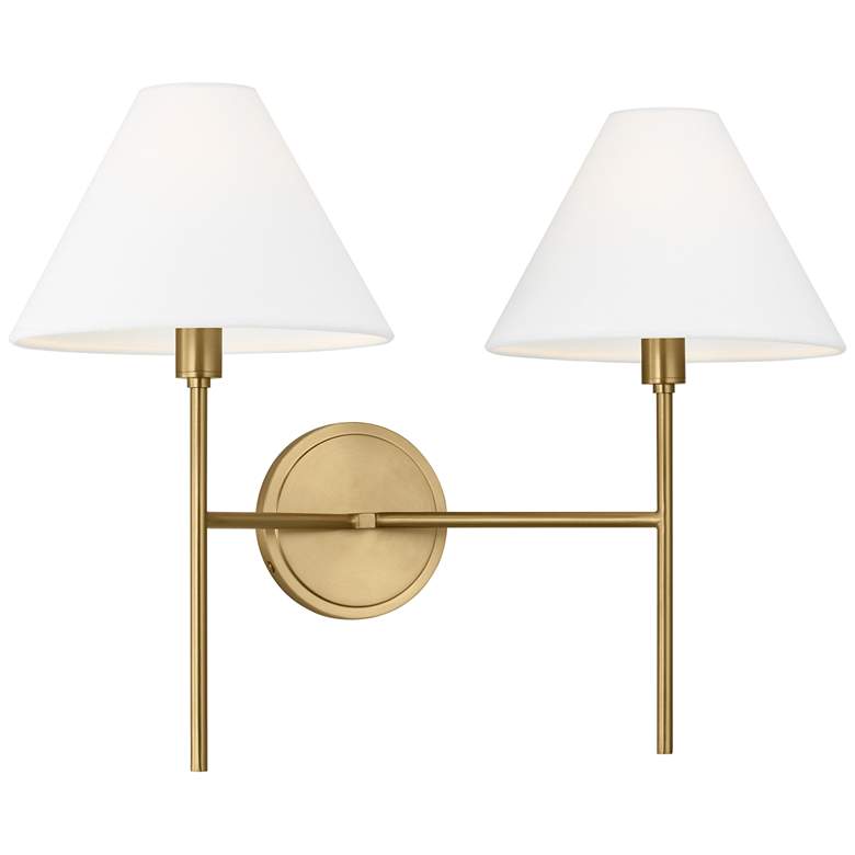 Image 1 Visual Comfort Studio Ridgewood Medium Sconce Torpedo 19" Burnished Brass
