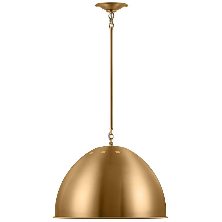 Image 1 Visual Comfort Studio Robbie Burnished Brass Pendant 1 E26 Medium A19 60w