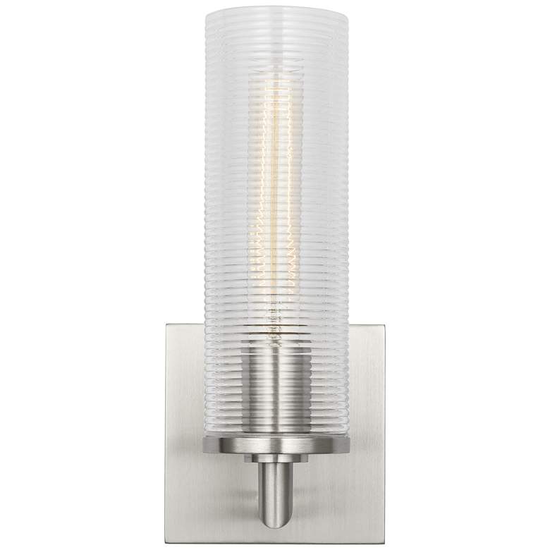 Image 1 Visual Comfort Studio Sarita Small Sconce T10 5" Brushed Nickel