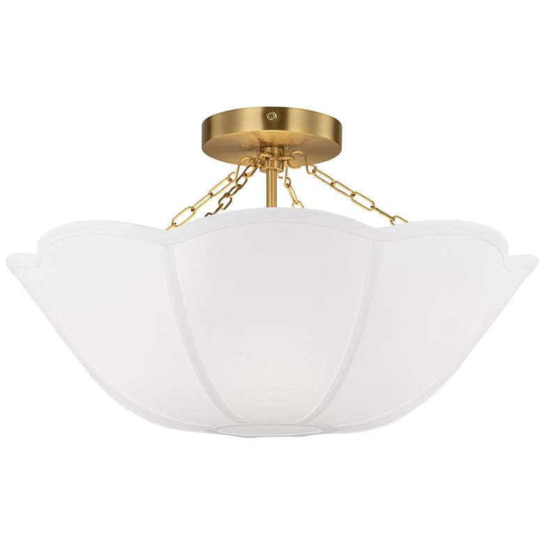 Image 1 Visual Comfort Studio Stassi Medium Semi Flush A19 18.5" Burnished Brass