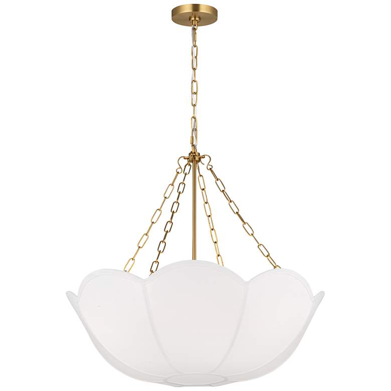 Image 1 Visual Comfort Studio  Stassi Small Chandelier Torpedo 24" Burnished Brass
