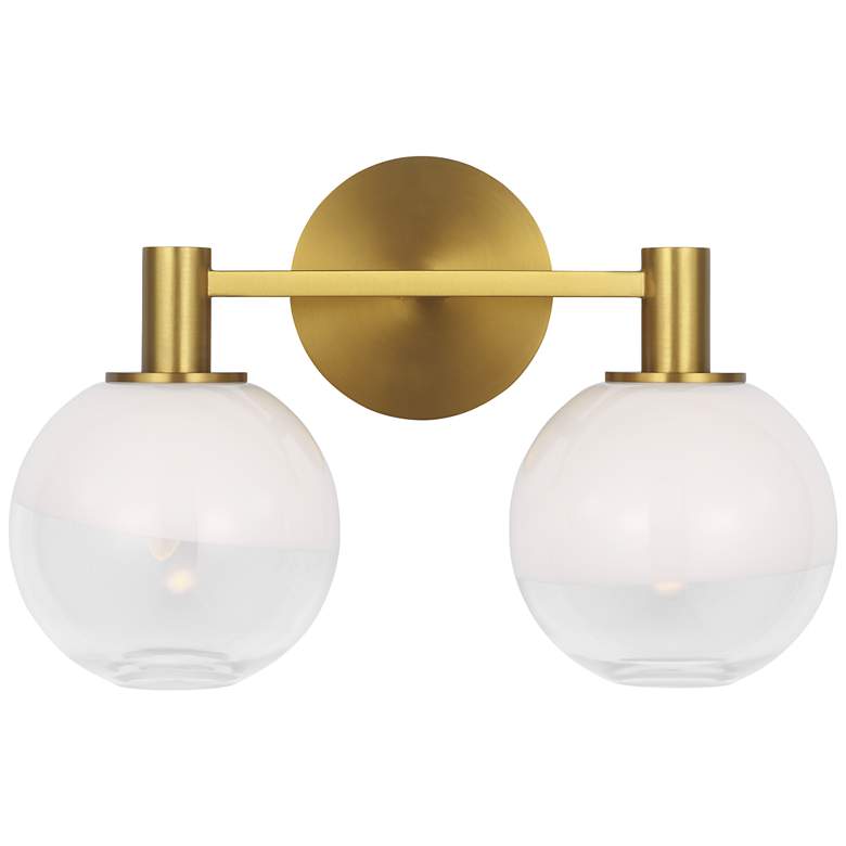 Image 1 Visual Comfort Studio Torian 2 - Light Vanity B10 15" Burnished Brass