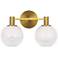 Visual Comfort Studio Torian 2 - Light Vanity B10 15" Burnished Brass
