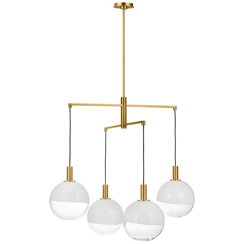 Image 1 Visual Comfort Studio Torian Large Chandelier B10 32.5" Burnished Brass