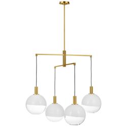 Visual Comfort Studio  Torian Large Chandelier  B10  32.5" Burnished Brass
