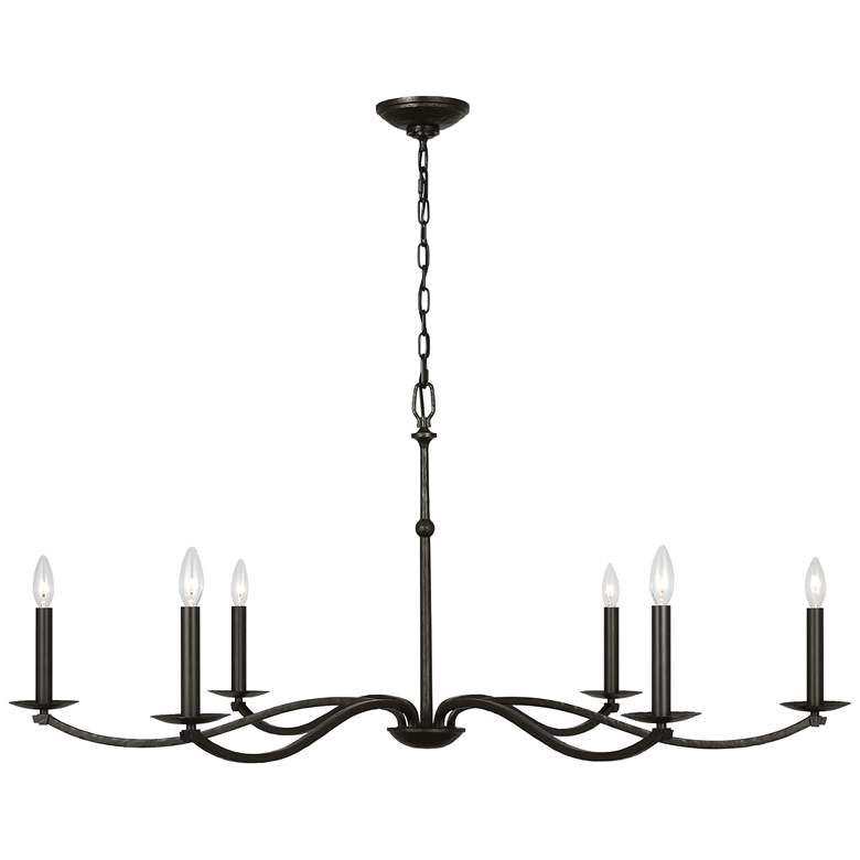 Image 1 Visual Comfort Studio Wellen Extra Large Chandelier T10 48" Aged Iron