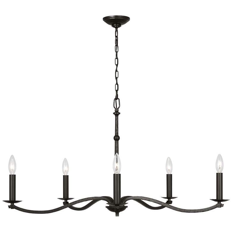 Image 1 Visual Comfort Studio Wellen Large Chandelier T10 36" Aged Iron