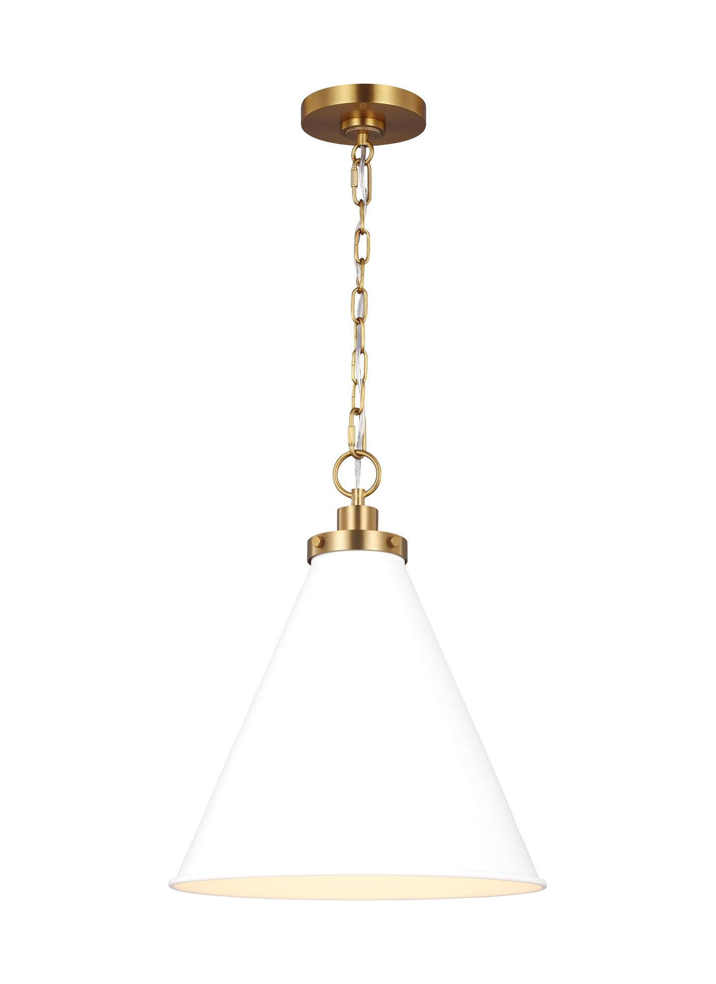 Image 2 Visual Comfort Studio Wellfleet Matte White and Burnished Brass Pendant E26 more views