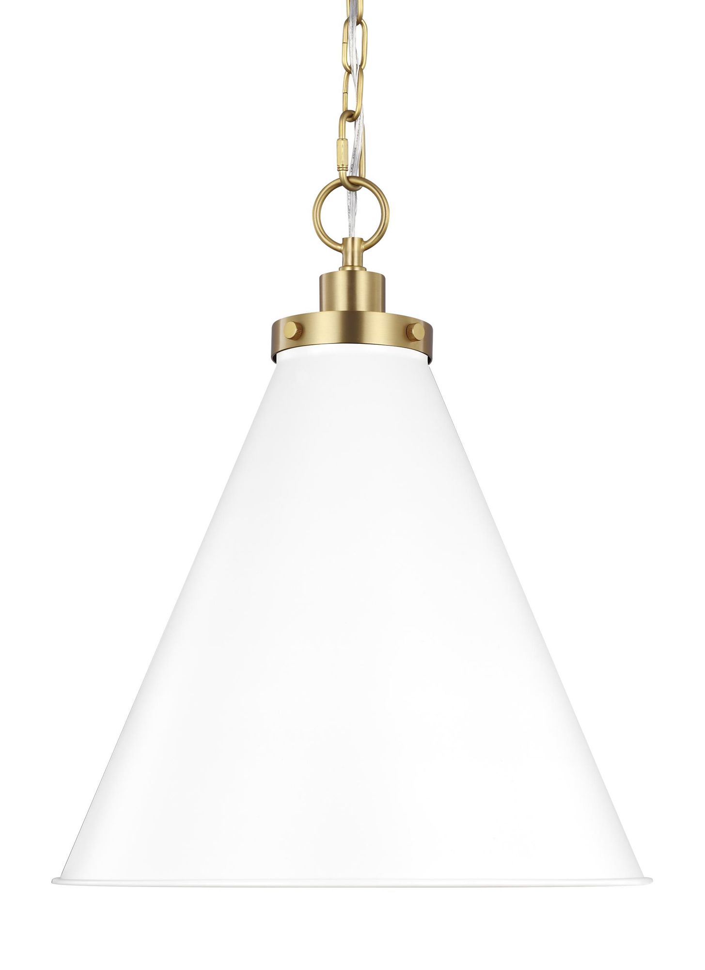 Image 3 Visual Comfort Studio Wellfleet Matte White and Burnished Brass Pendant E26 more views