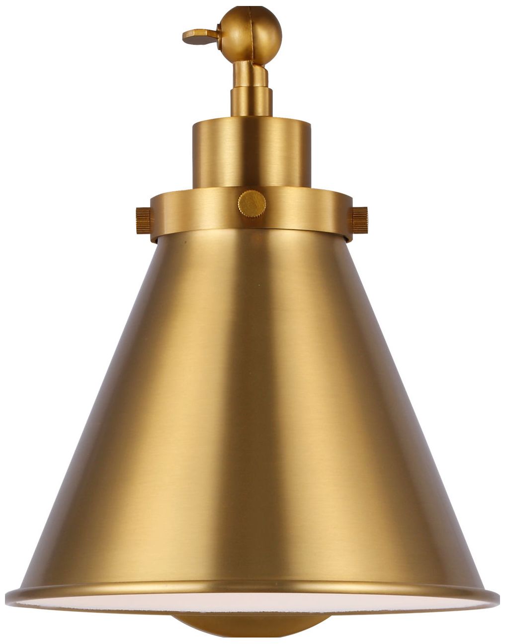 Visual Comfort Studio Wellfleet One-Arm Cone Sconce Burnished Brass A19