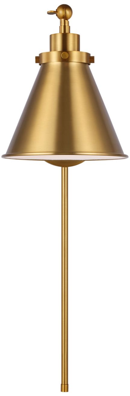 Image 3 Visual Comfort Studio Wellfleet One-Arm Cone Sconce Burnished Brass A19 more views