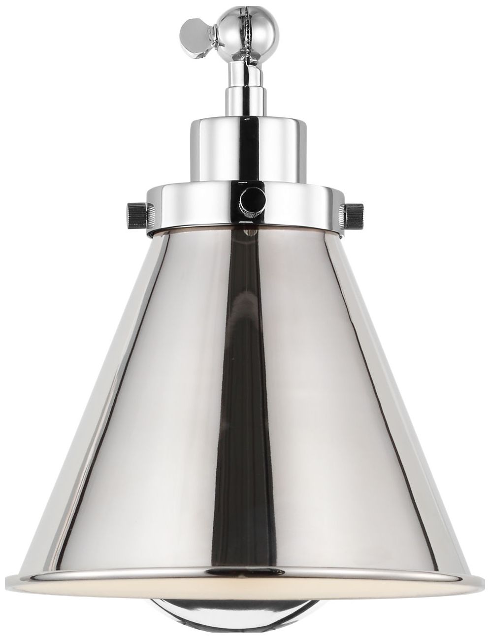 Visual Comfort Studio Wellfleet One-Arm Cone Sconce Polished Nickel A19